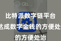 比特派数字链平台 达成数字金钱的方便处治