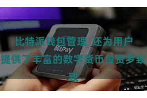 比特派钱包管理  还为用户提供了丰富的数字货币投资罗致