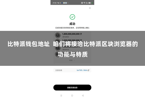 比特派钱包地址  咱们将接洽比特派区块浏览器的功能与特质